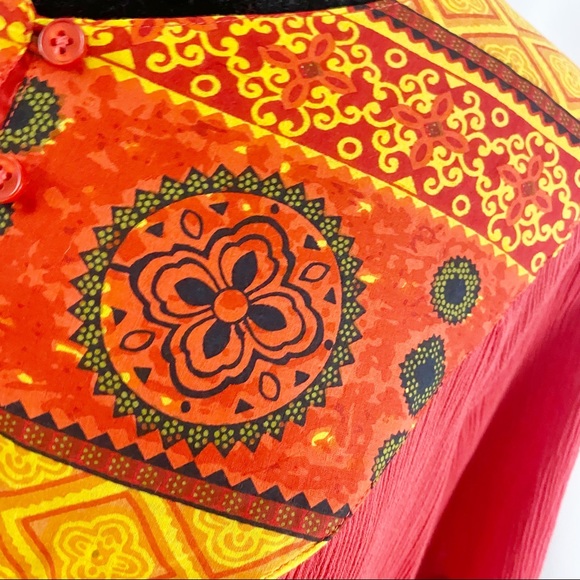 VTG Boho Embroidered Flowy Maxi Dress Long Dress - Picture 3 of 9